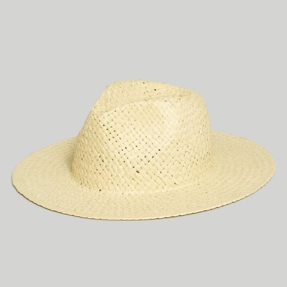 NWT Madewell M/L Woven Straw Hat Dried Straw Lightweight Natural Women's NP779 - Picture 1 of 7